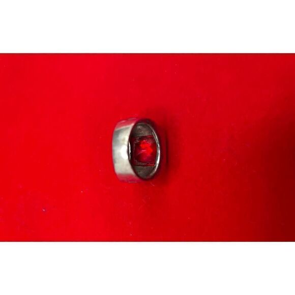 Vargas Vintage Sterling Silver Synthetic Ruby Ring Size 4.5 Unisex - Picture 8 of 10